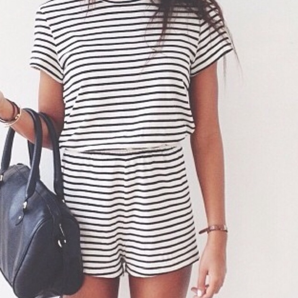 BDG striped knit romper size small